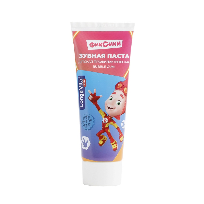 Лонга Вита деткая профилактическая зубная паста Фиксики Bubble Gum от 3-х лет 78гр