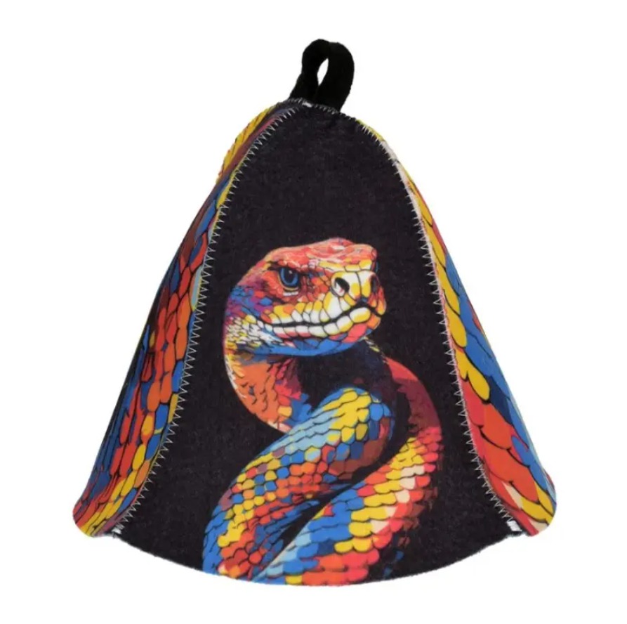 HotPot Шапка для бани и сауны"змея"войлок