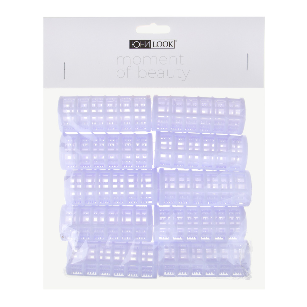 ЮНИLOOK Набор бигуди 10шт, пластик, 6,8х2,5см, 4 цвета, ACS-75