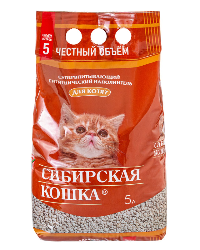 Сибирская кошка Наполнитель впитывающий Catlitter 5л