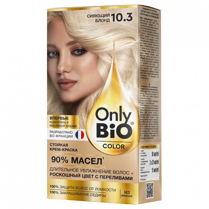 Крем-краска стойкая Only Bio Color 115мл (10.3, сияющий блонд)
