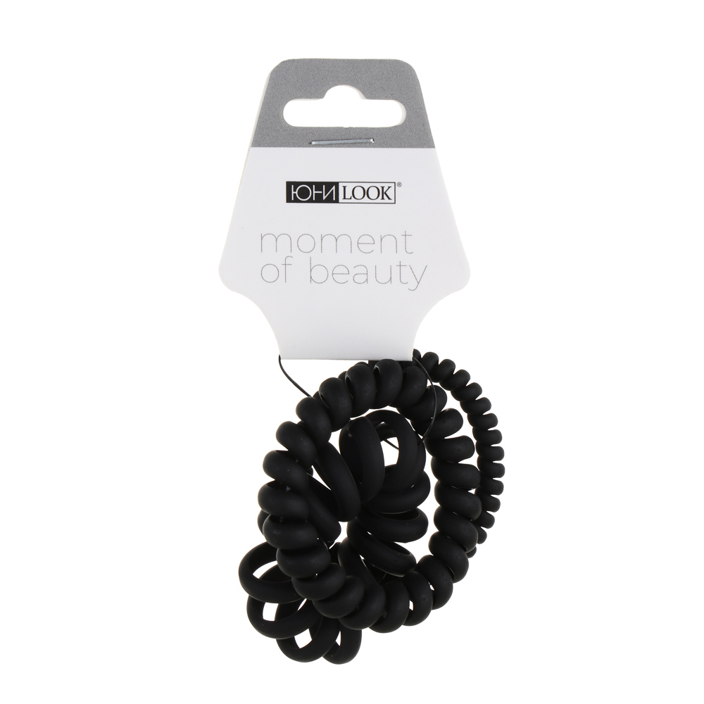 Резинки-пружинки для волос ЮНИLOOK,  3шт, d5-5,5см, пластик, 2 цвета, ACS-101