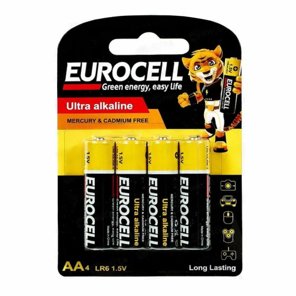Батарейки Eurocell алкалиновые АА 4шт