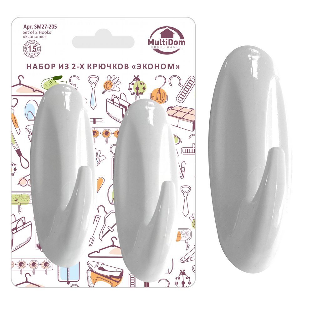 Набор из 2-х крючков Эконом дл. овал Набор из 2-х крючков Эконом дл. овал