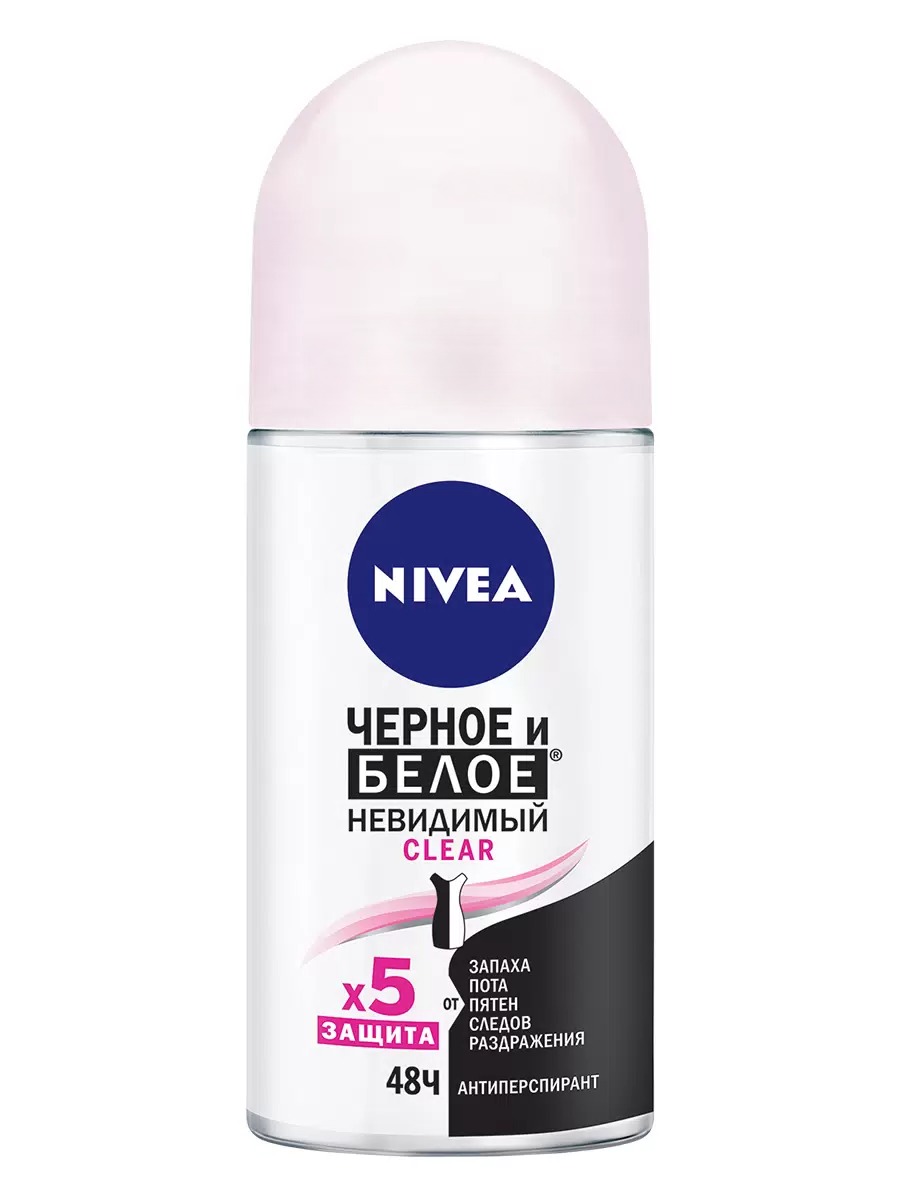 Дезодорант ролик Невидимая защита для черного и белого Clear 50мл 82240