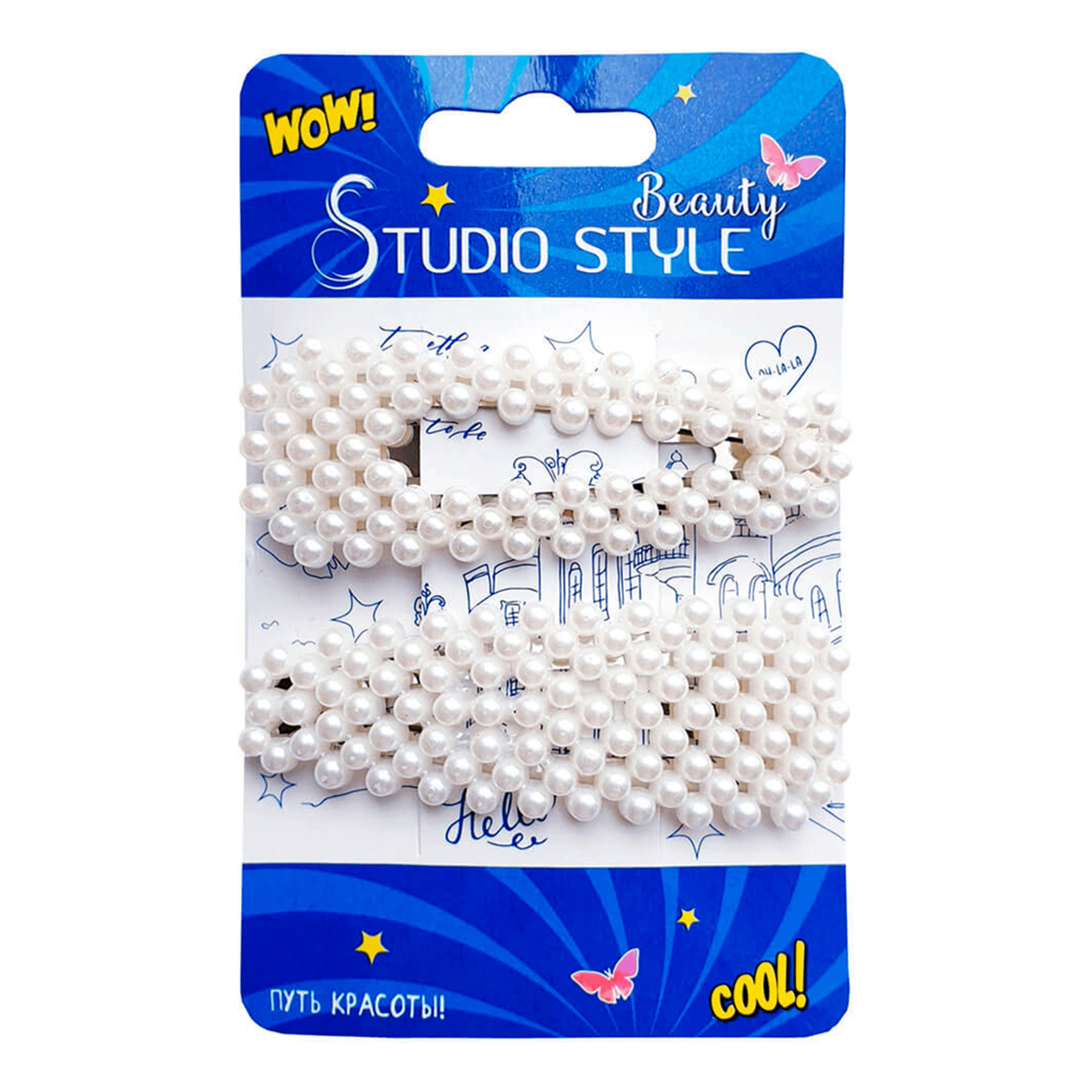 Украшение д/волос (зажим №1) с жемчугом 2шт 44181