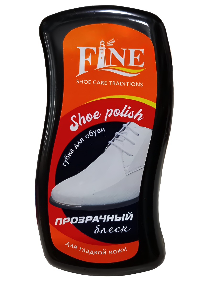 FINE Губка-блеск для обуви и изделий из кожи прозрачная Волна