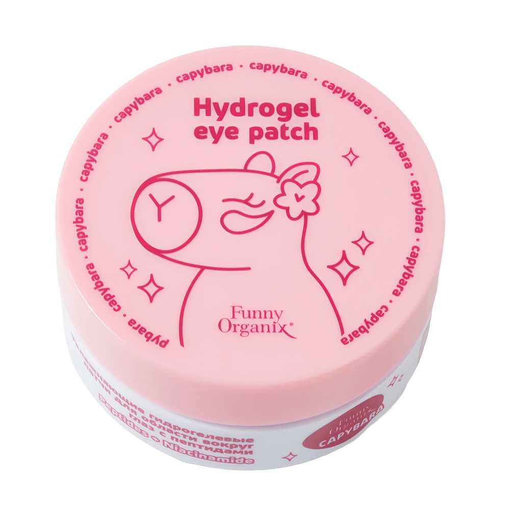 Funny Organix Capybara Увлажняющие гидрогелевые патчи для области вокруг глаз с пептидами 90 г
