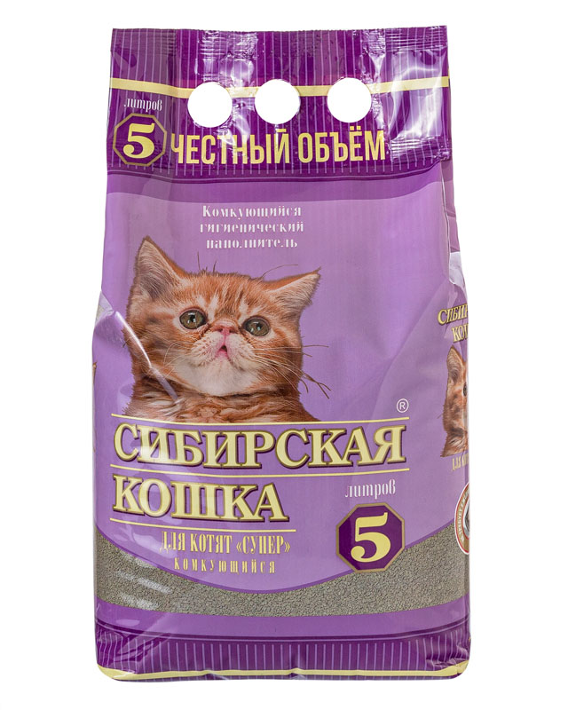 Сибирская кошка Наполнитель комкующийся Catlitter 5л
