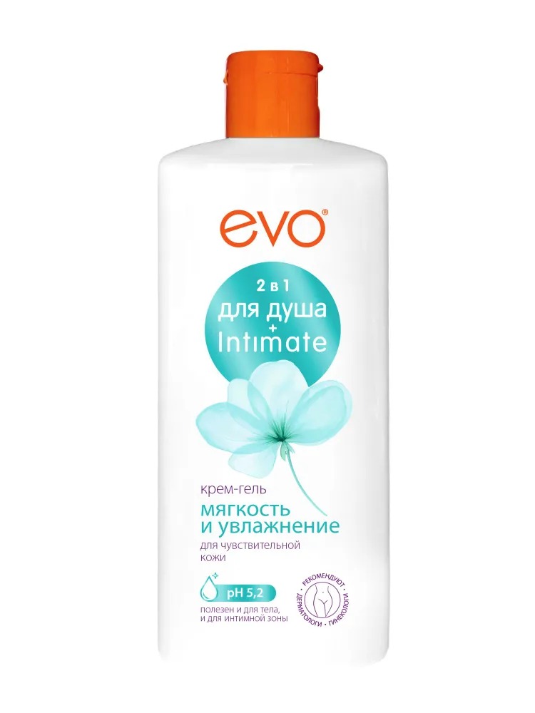 Крем-гель 2в1 для душа и интимной гигиены EVO Мягкость и Увлажнение 400 мл