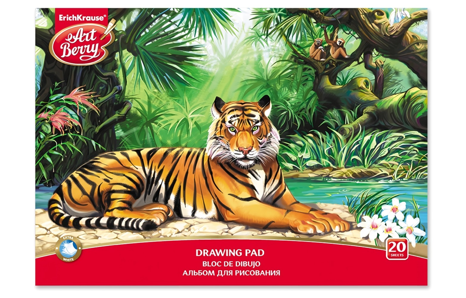 ArtBerry Альбом для рисования на клею Джунгли А4 20листов