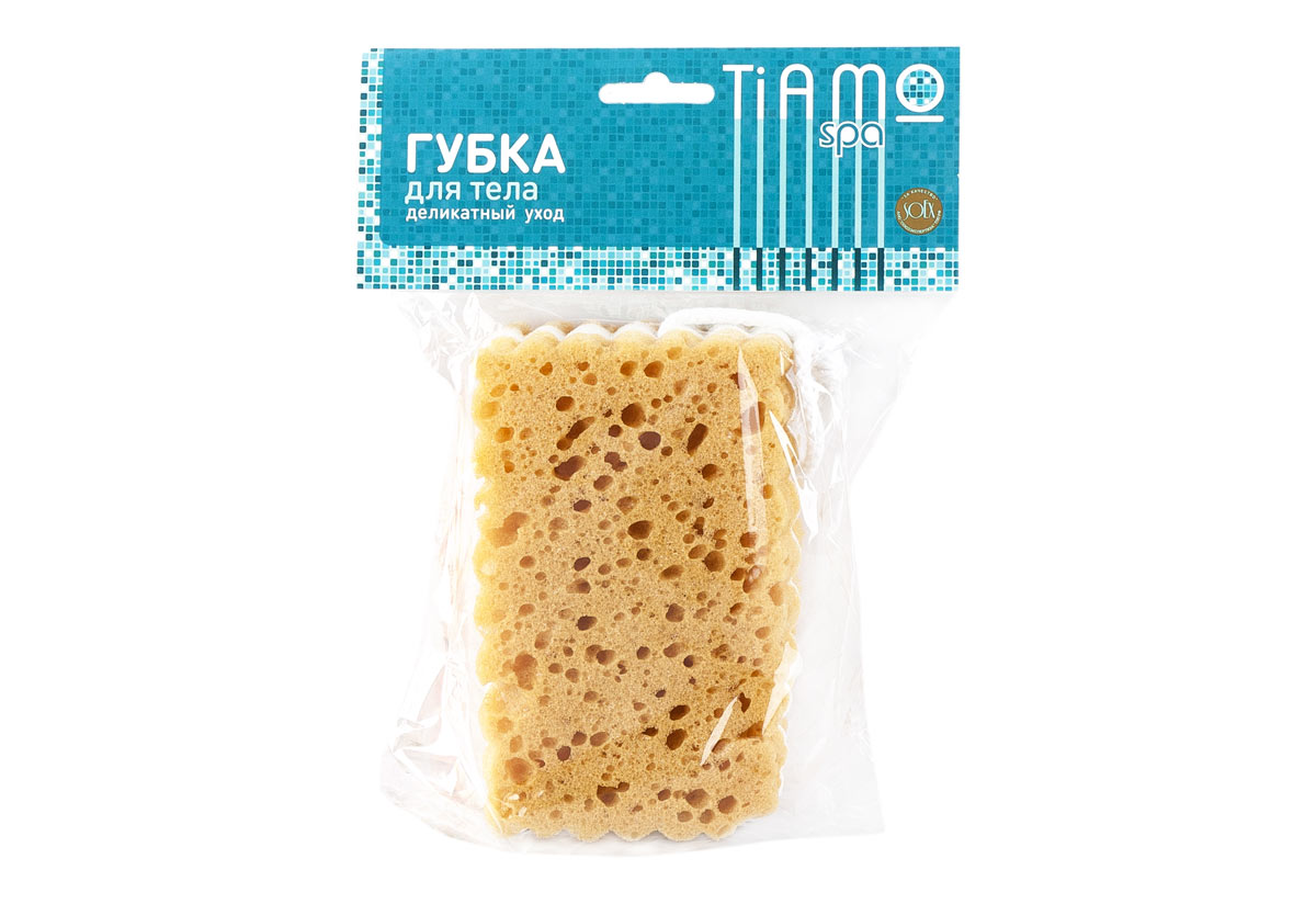 Фея Губка для тела Tiamo Spa прямоугольная малая с петлей