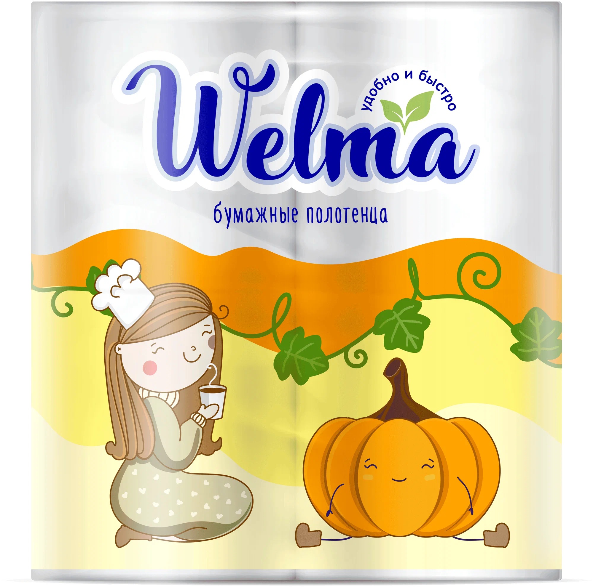 Welma Полотенца бумажные двухслойные 2 шт