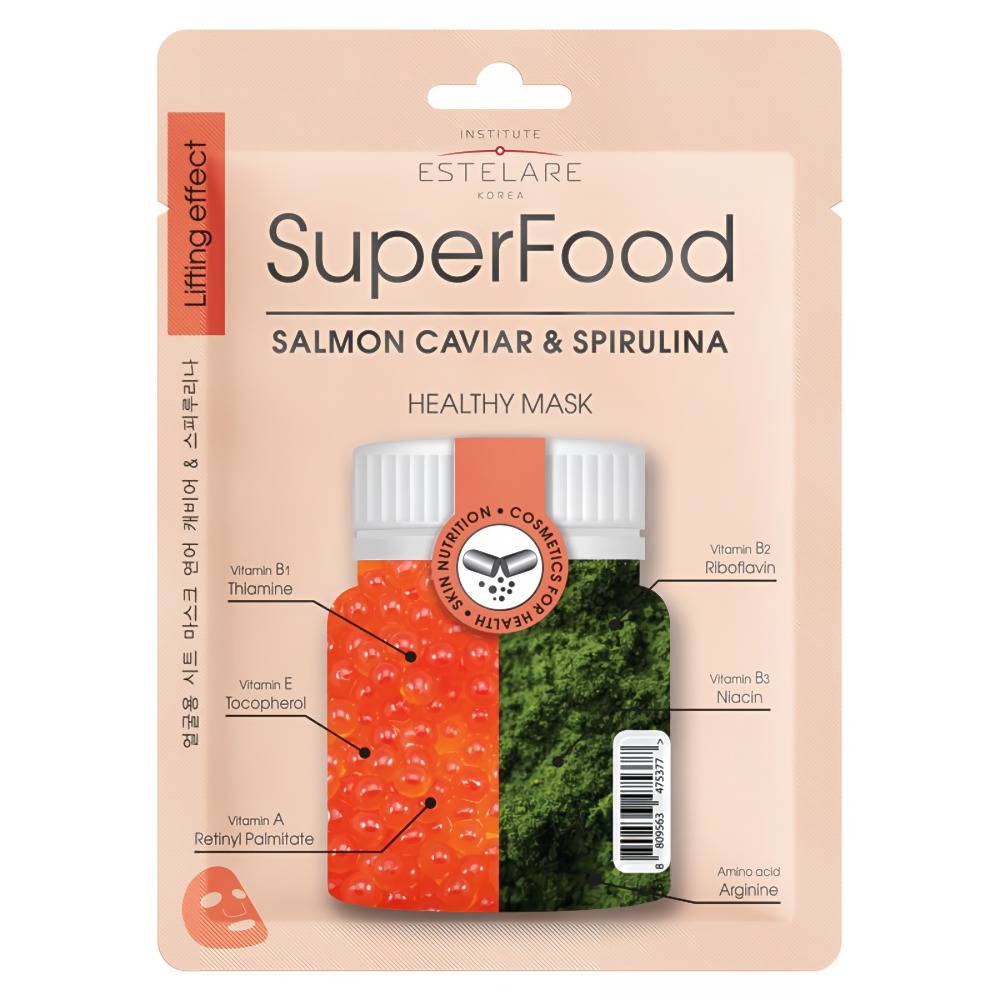 Institute Estelare Superfood Икра лосося и Спирулина Тканевая маска для лица 25 г
