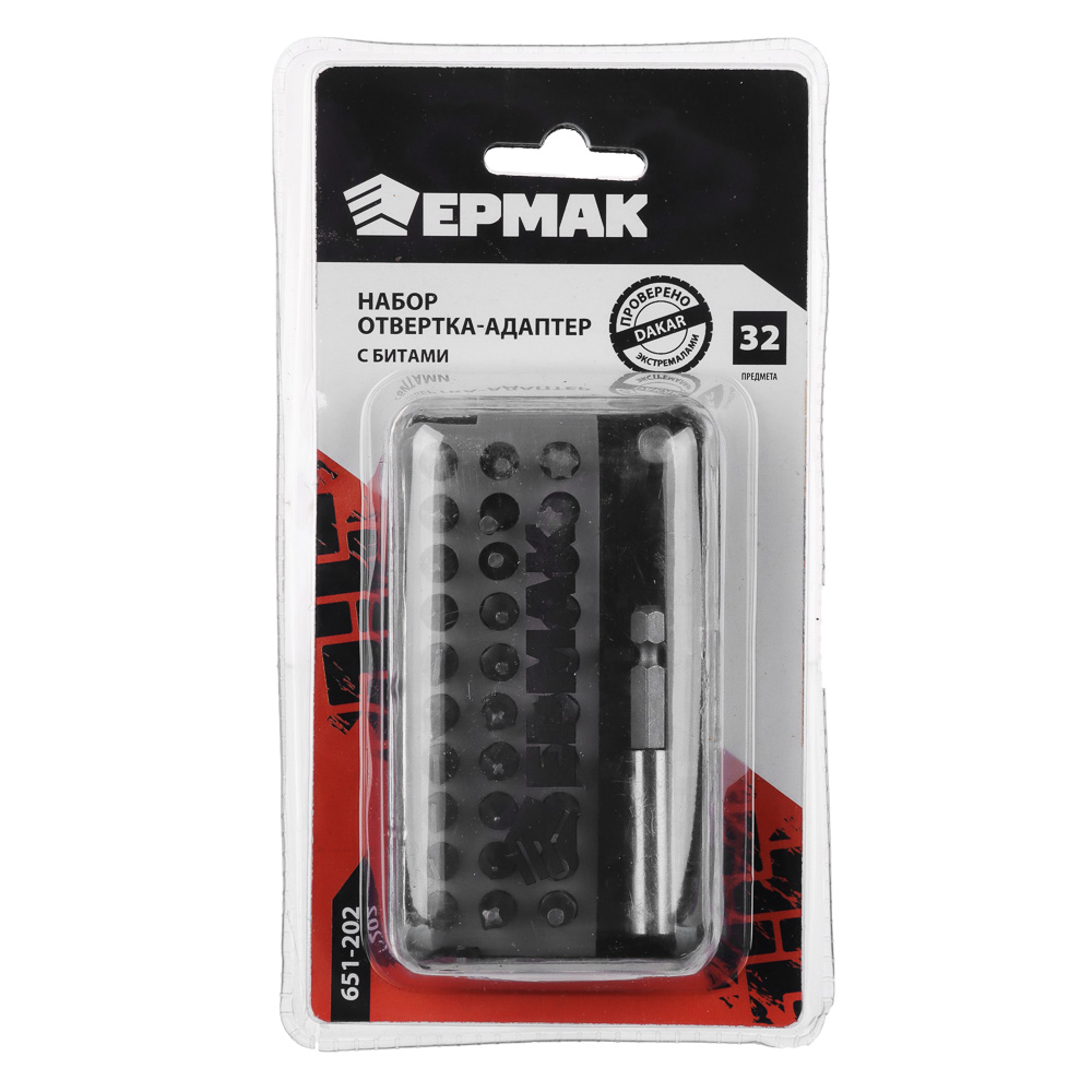 ЕРМАК Набор отвертка-адаптер с битами