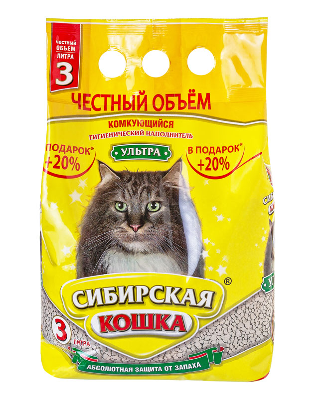 Сибирская кошка Наполнитель Ультра 3л