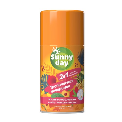 Sunny Day освежитель воздуха автоматический 250 мл (сменный баллон) (Тропическая вечеринка)
