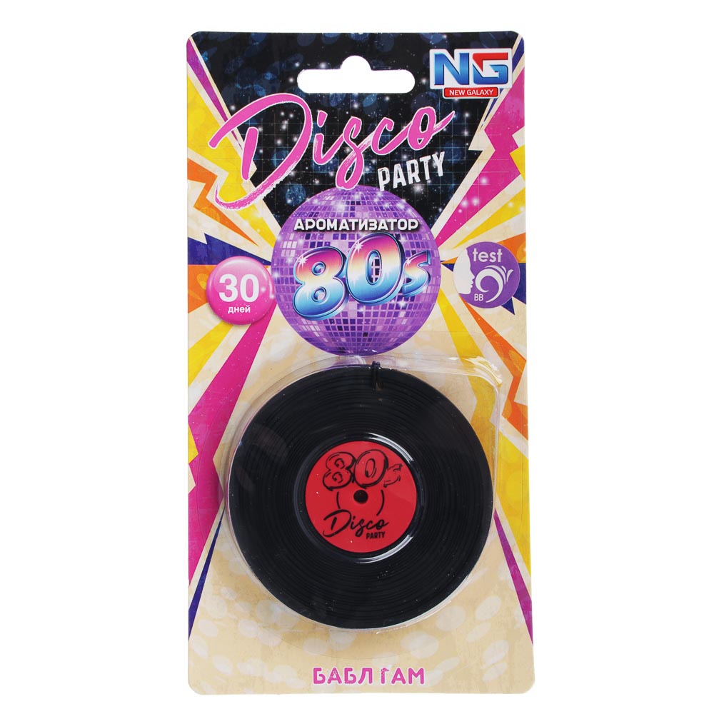 NEW GALAXY Ароматизатор "В стиле 80-х" Бабл гам,свежесть океана,новая машина,летний бриз