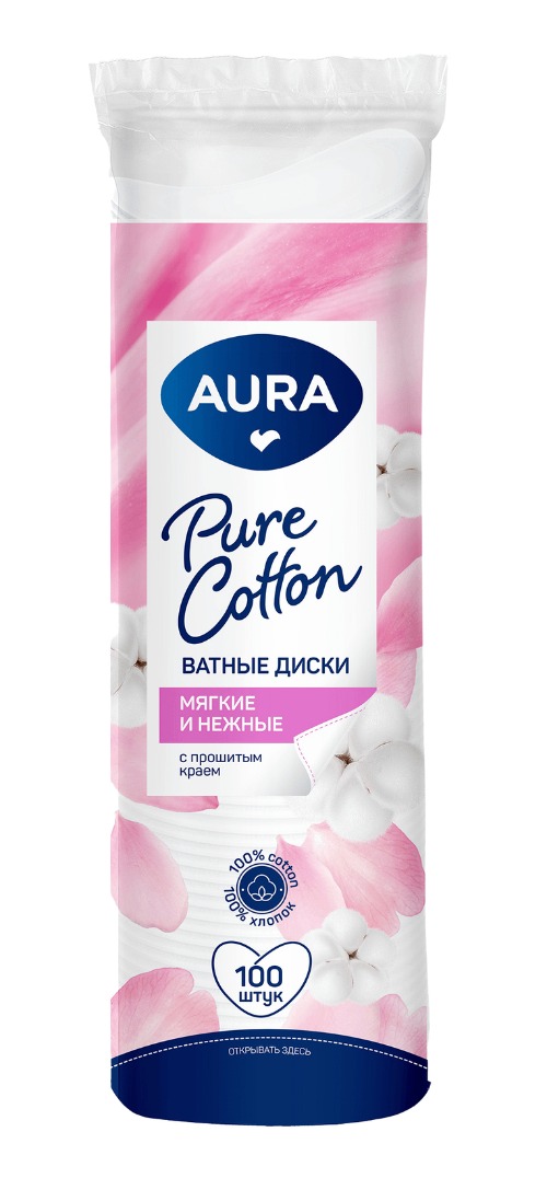 Aura ватные диски 100шт Aura ватные диски 100шт