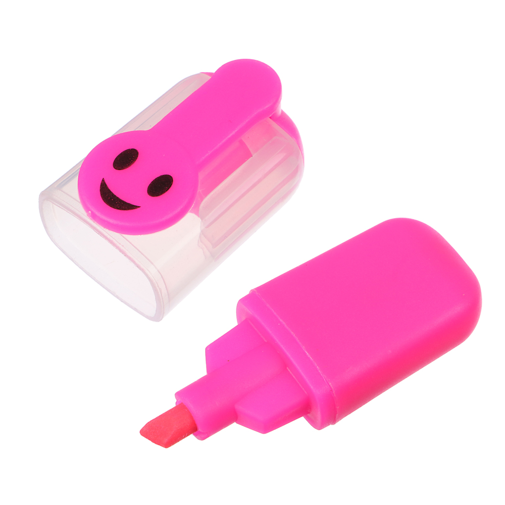 Маркер-выделитель клип в форме смайлика длина 5,5 см