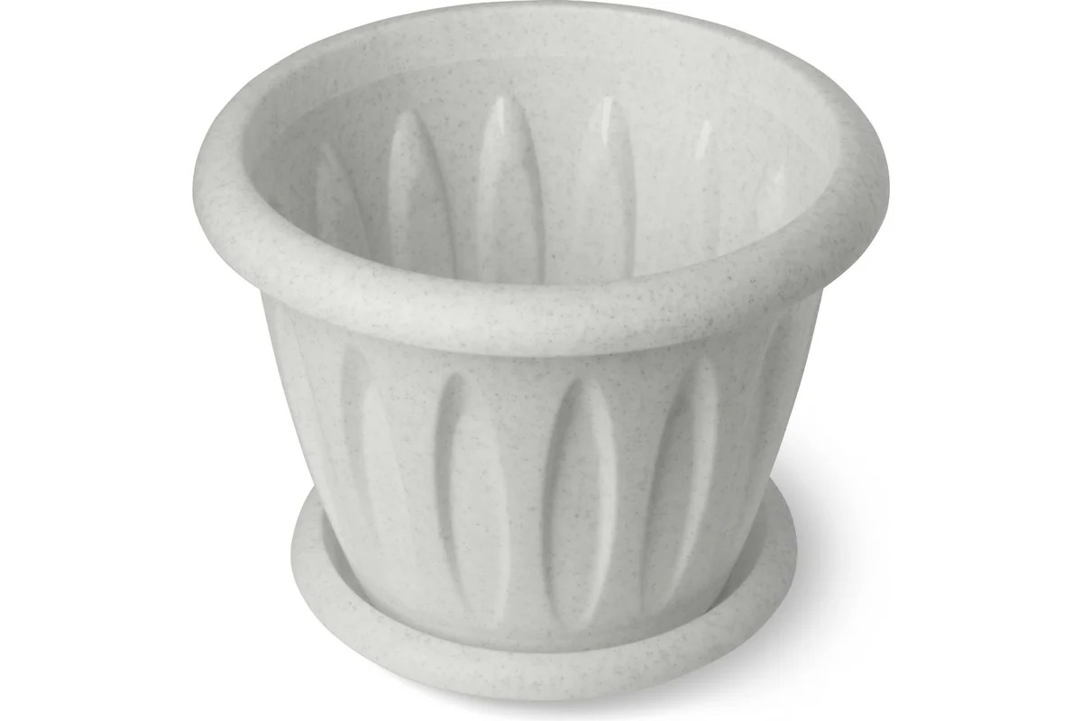 Горшок для растений "Фелиция" мрамор 6.4л д270 с поддонником С105М