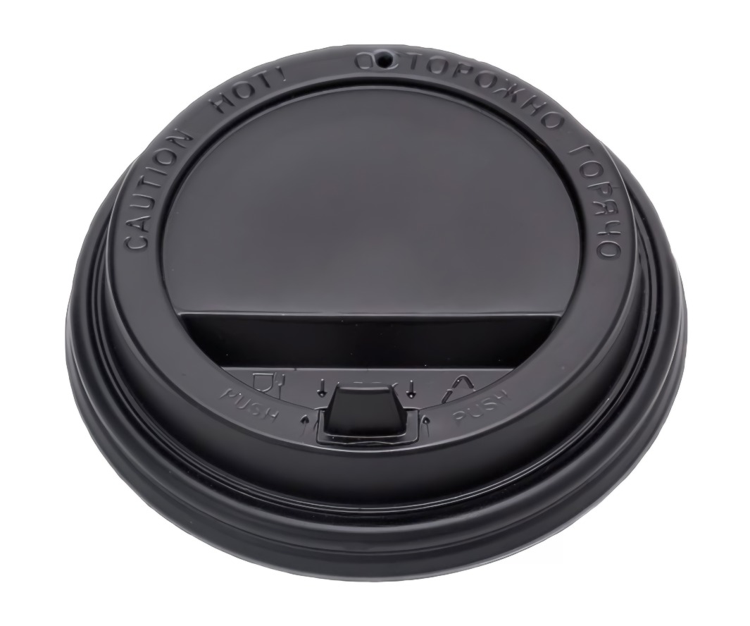 Крышка d90 черная для стаканов KF300 KF400 с отрывным 100шт