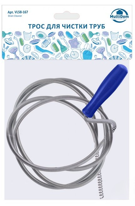 Трос для чистки труб длина 1.5м VL58-167