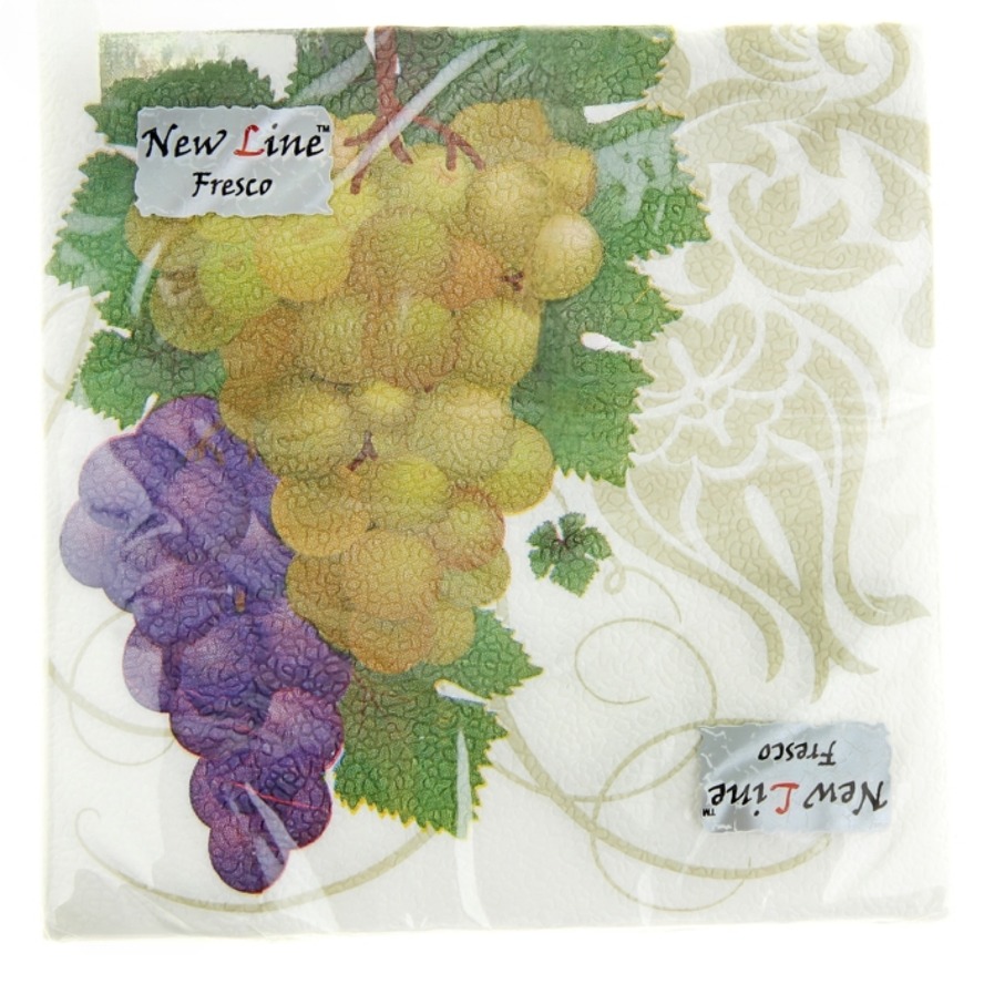 Салфетки "New line" Fresco 2-слоя 20л 33*33 Виноград