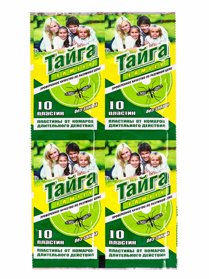 Тайга инсектицидные пластины от комаров Family 10шт