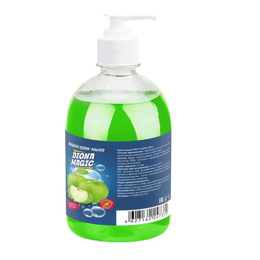 Diona Жидкое крем-мыло зеленое яблоко дозатор 500мл