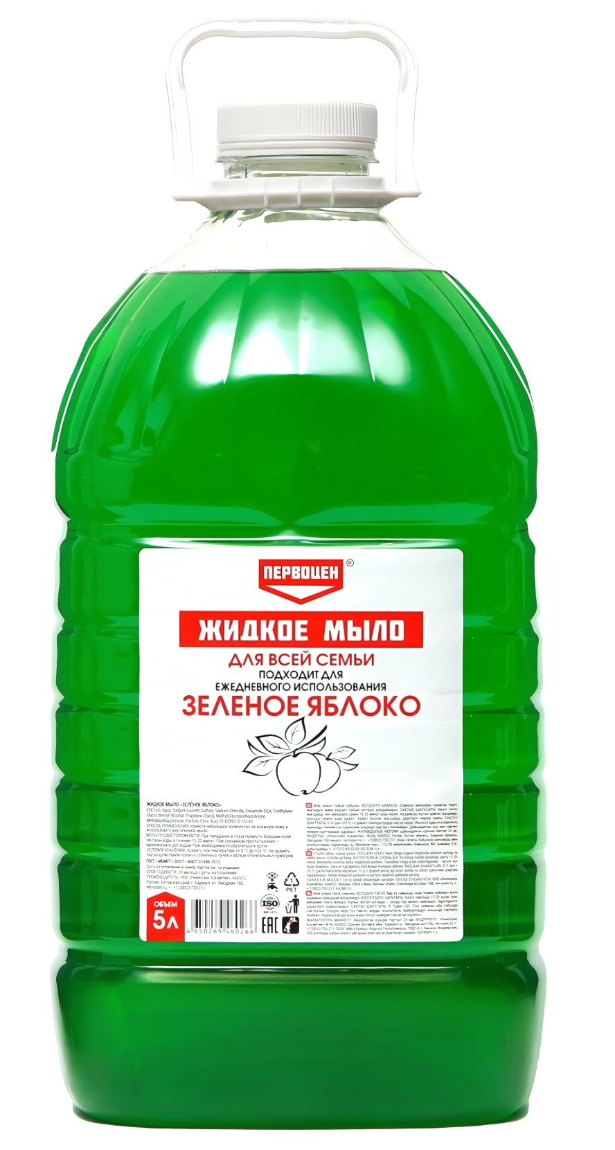 Первоцен жидкое мыло зеленое яблоко 5 л