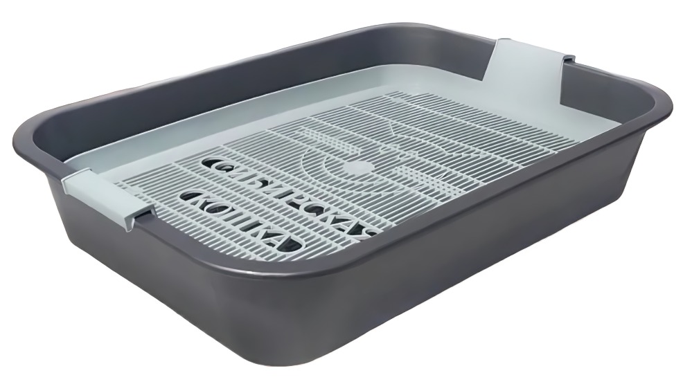 Сибирская кошка Туалет д/кошек с сеткой высокие ножки 37,5*27*7,5см