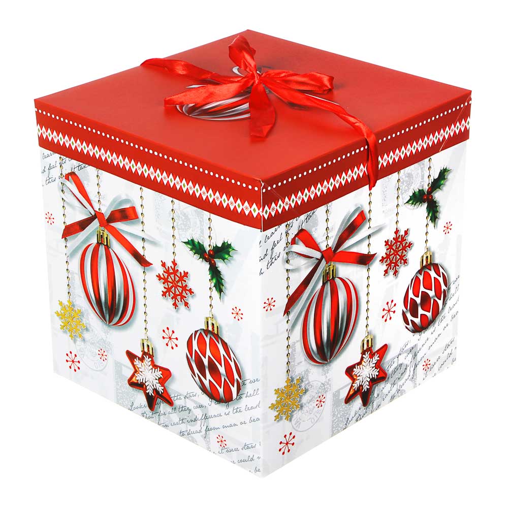 СНОУ БУМ Коробка подарочная,складная 25х25х25см