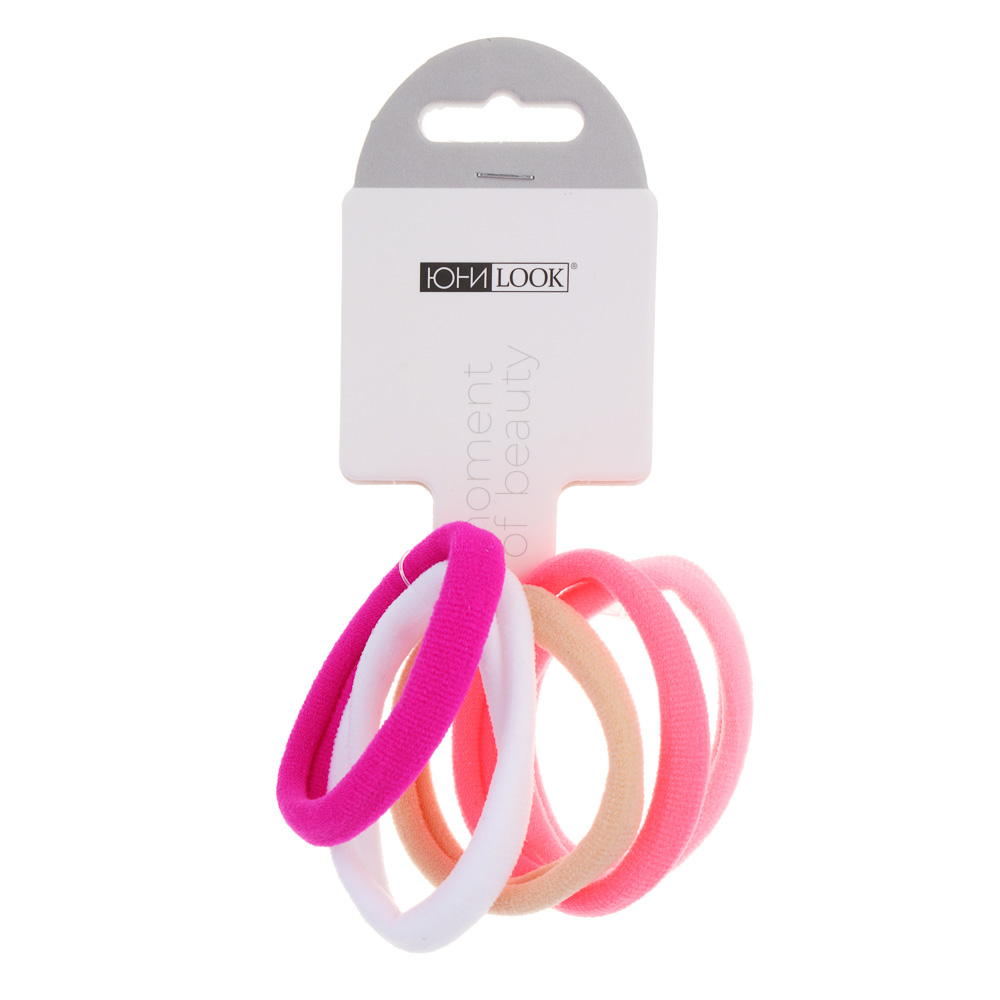 ЮНИLOOK Резинки для волос 5шт, d5см, полиэстер, 3 микса цветов, ACS-53