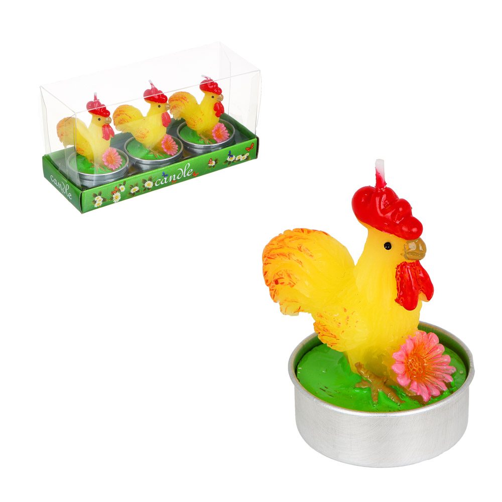 Набор свечей в виде курочек 3шт 527-001