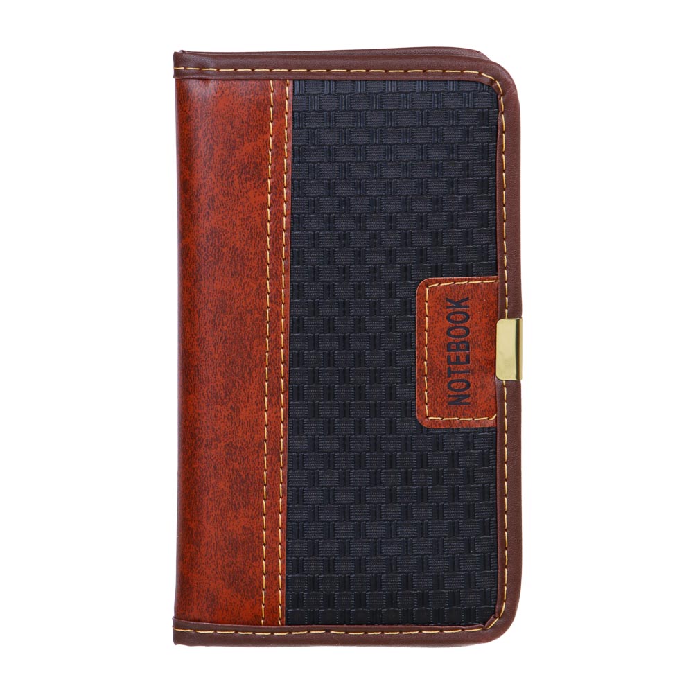 Записная книжка 80 листов твердая обложка из фактурной искусственной кожи 16,5х9,5 см