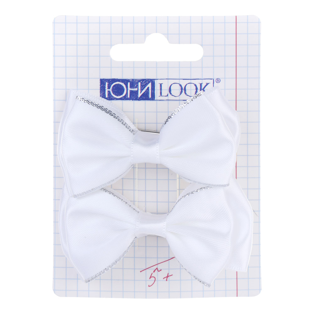 ЮНИLOOK Набор детских зажимов для волос 2шт, 7см, полиэстер, металл, 6 дизайнов, ШБ23-01 ЮНИLOOK Набор детских зажимов для волос 2шт, 7см, полиэстер, металл, 6 дизайнов, ШБ23-01