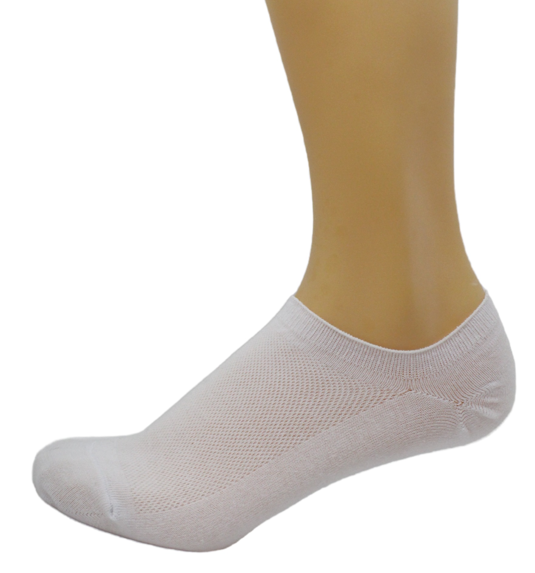Носки мужские силикон на пятке белые летние арт.2094 ультракороткие р25-27