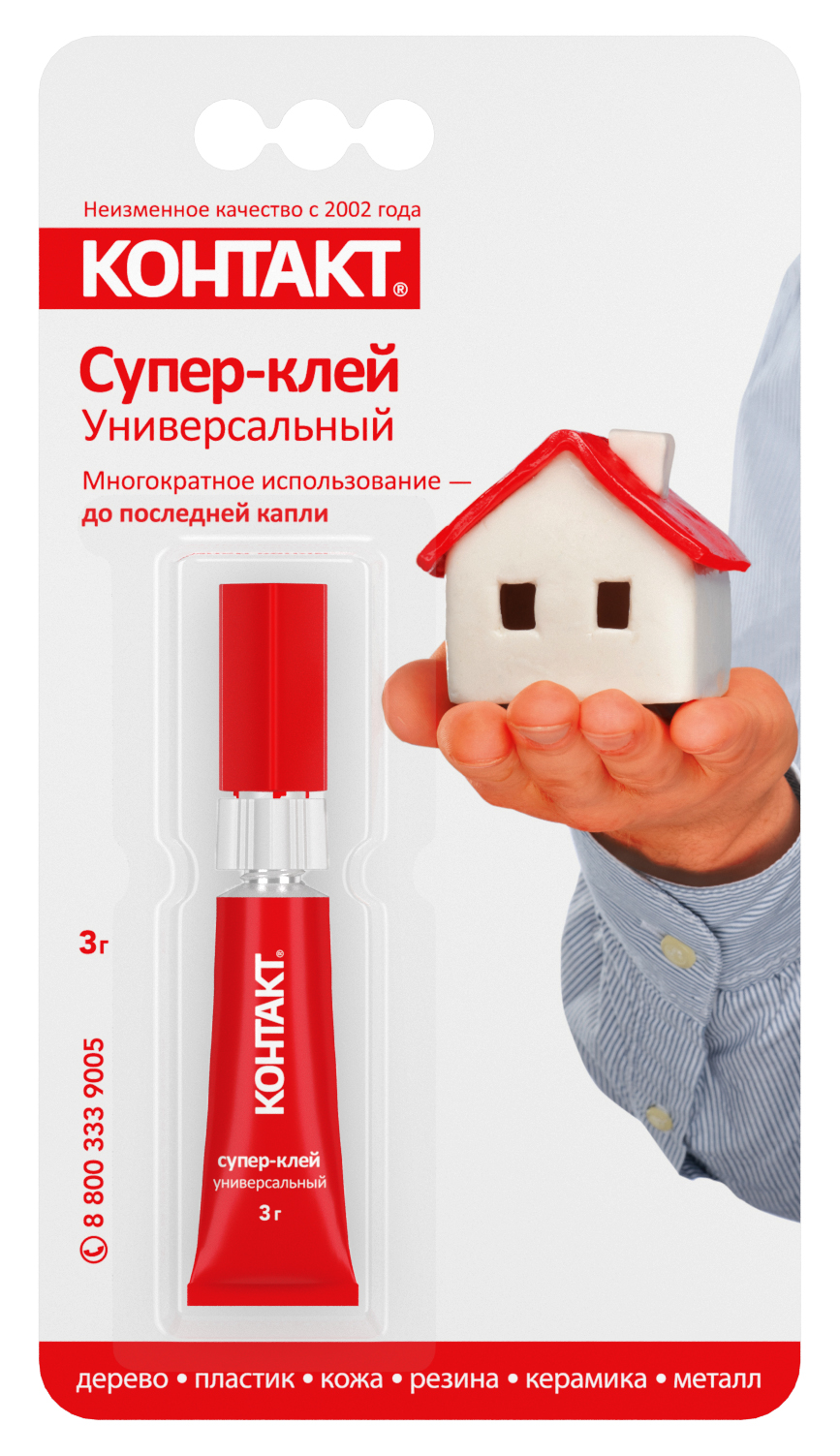 Супер-клей "Контакт" 3гр бл.КМ480-Б03 шоу-бокс