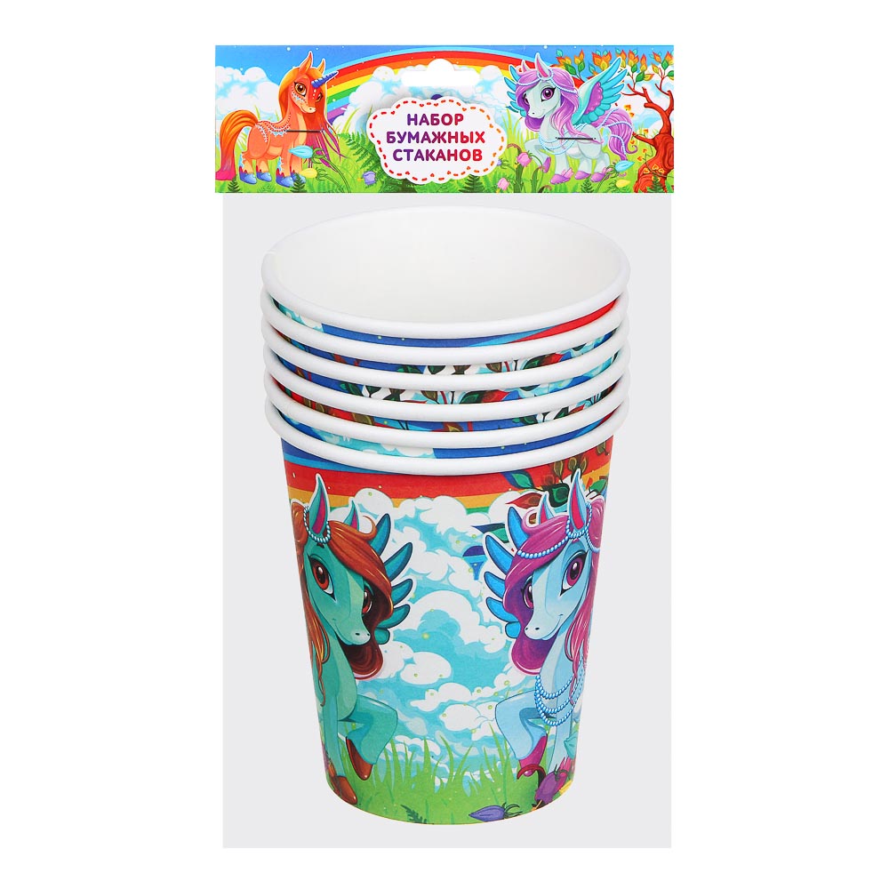 Набор бумажных стаканов 6шт 200мл