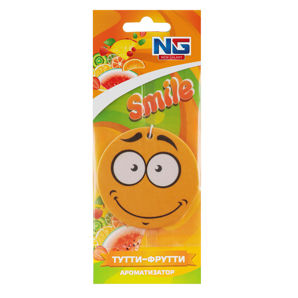 NEW GALAXY Ароматизатор бумажный "Смайл" Тутти фрутти