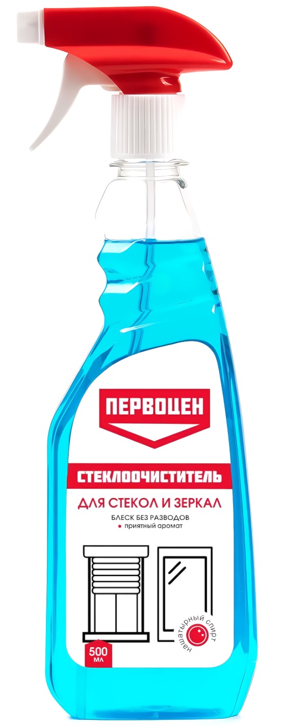 Первоцен стеклоочиститель для стекол и зеркал 500 мл