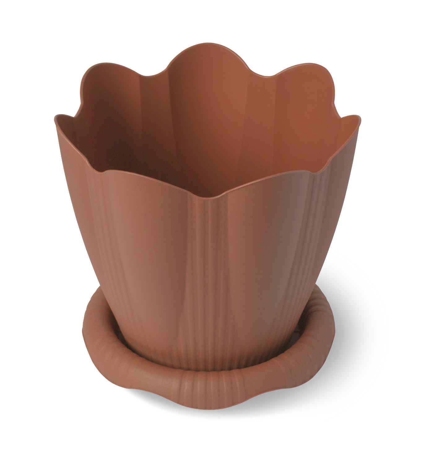 Горшок Эдельвейс с поддоном 3л д20см терракот С192Т