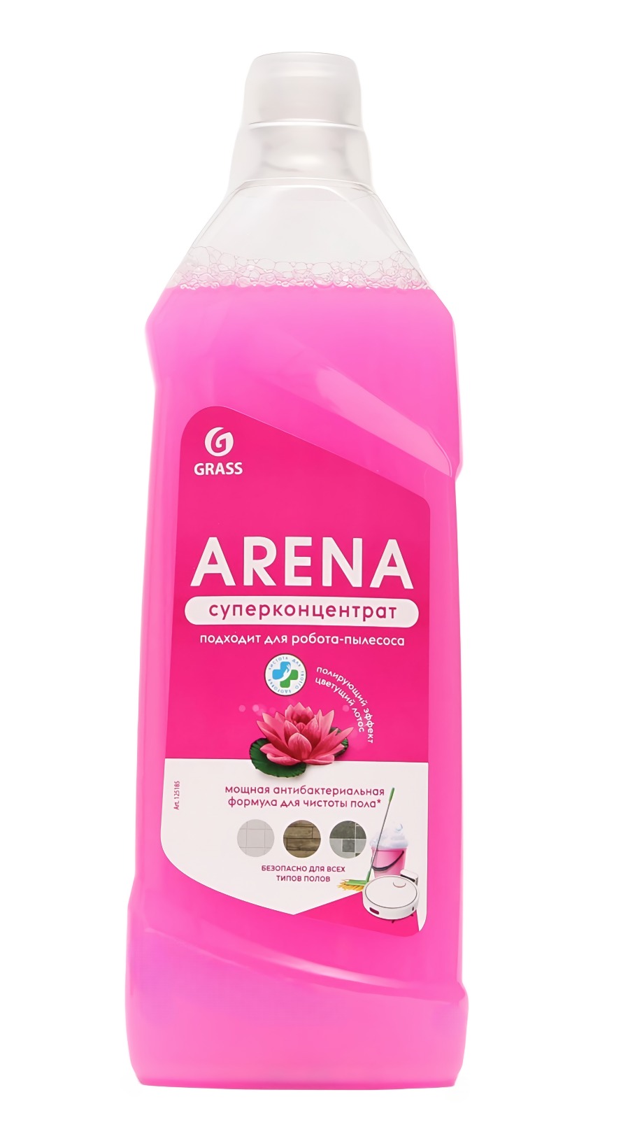 Средство для пола АRENA с полирующим эффектом Цветущий лотос/Водяная лилия 1л