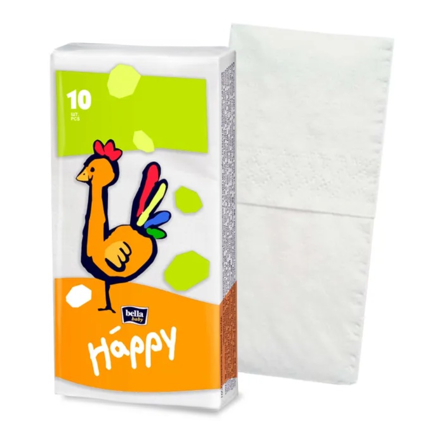 Baby Happy платочки носовые трехслойные 10шт  2054