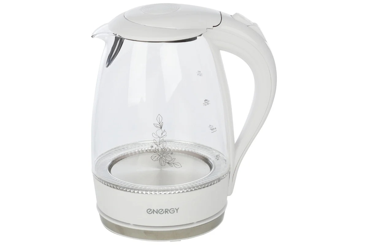 Чайник электрический Energy E-262 белый 1,7л стекло/пластик164104