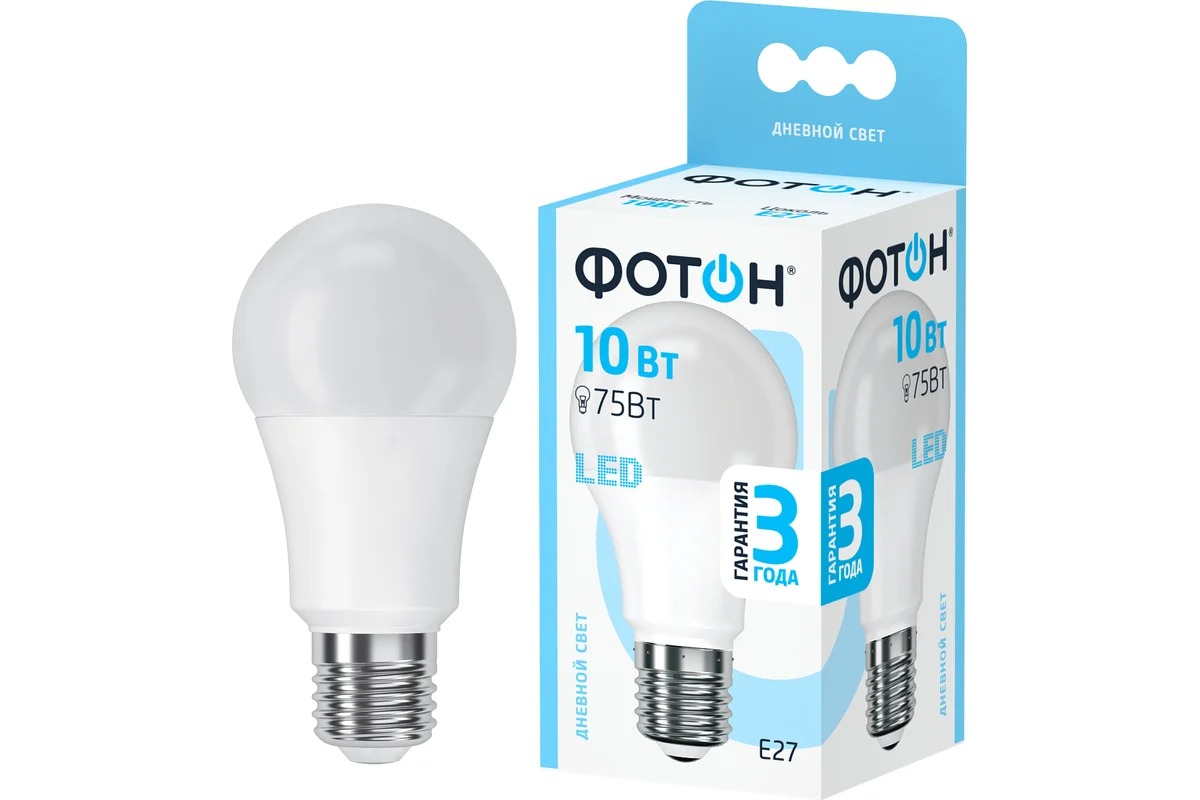 Фотон светодиодная Led A60 10W E27 4000K