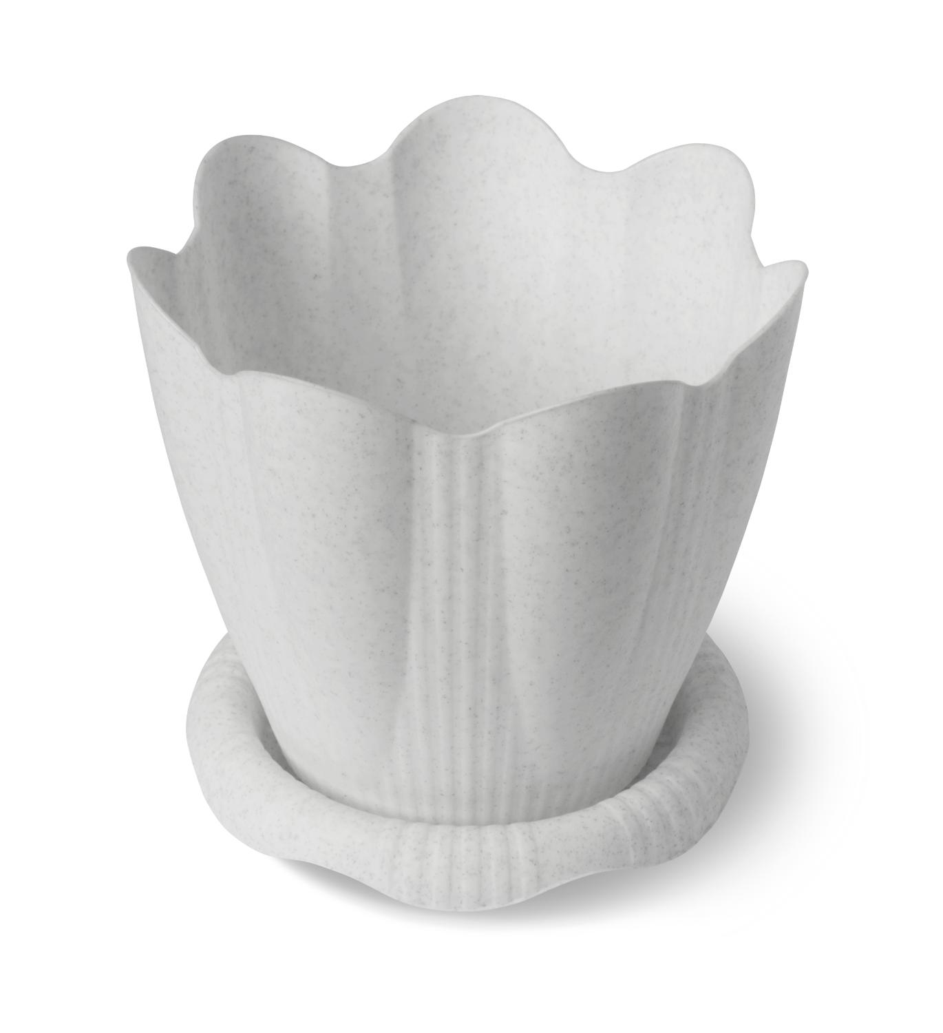 Горшок Эдельвейс с поддоном 1.5л д16см мрамор С191М