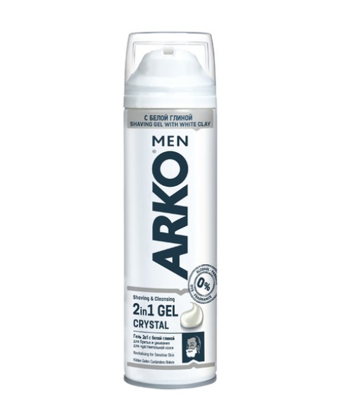 ARKO гель 2в1 для бритья и умывания Crystal 200мл  ARKO гель 2в1 для бритья и умывания Crystal 200мл