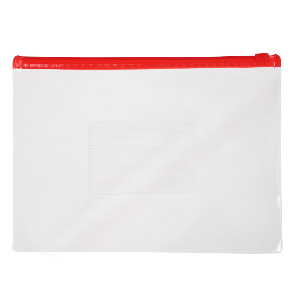 Папка на молнии А5, 23x17см, прозрачная, ПВХ